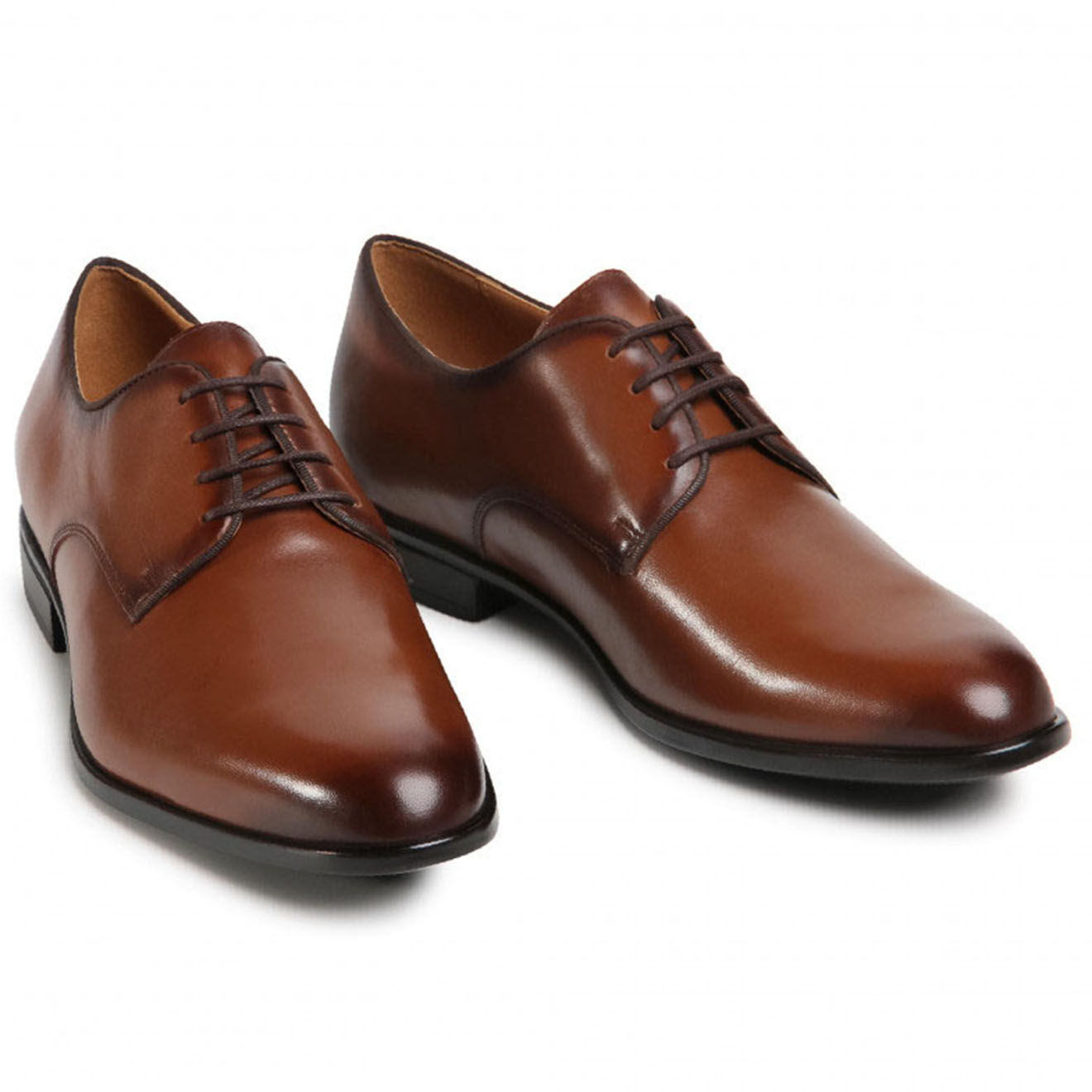 Geox Derbies en Cuir Lacopo cognac
