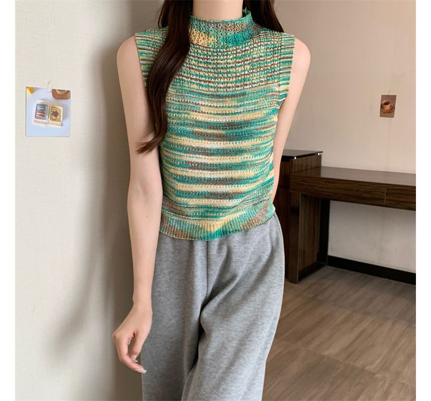 Allinya - Mock-Neck Melange Sweater Vest