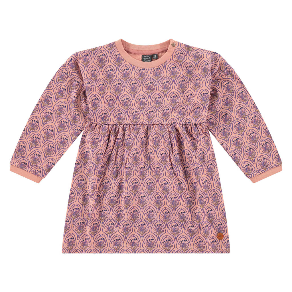Babyface A-lijn jurk met all over print roze/blauw