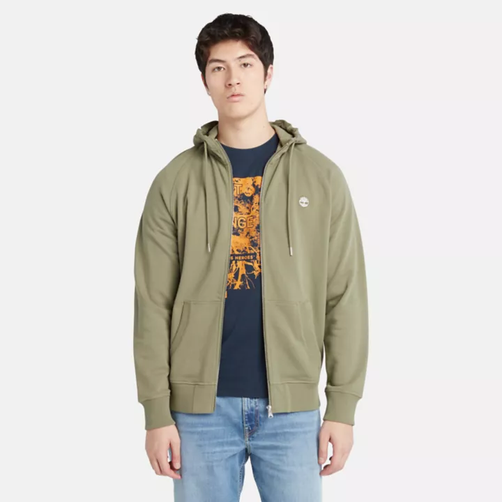 Veste à capuche et envers bouclé Exeter pour homme en vert clair