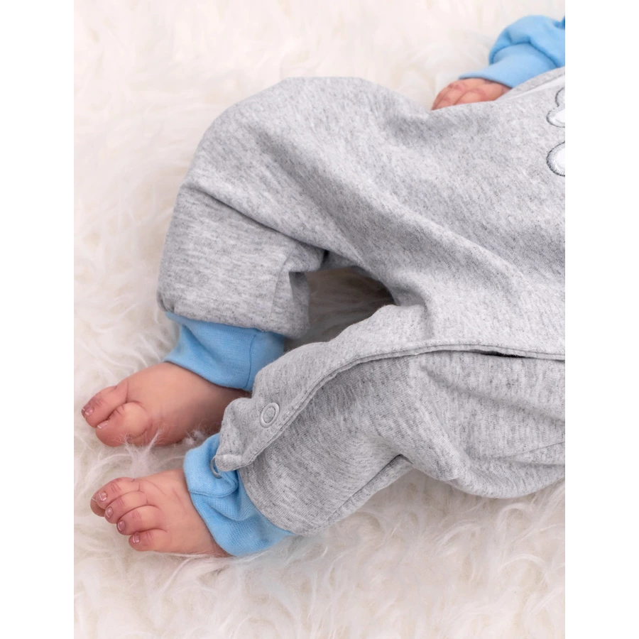 Baby Sweets Overall I love Mama & Papa blau grau