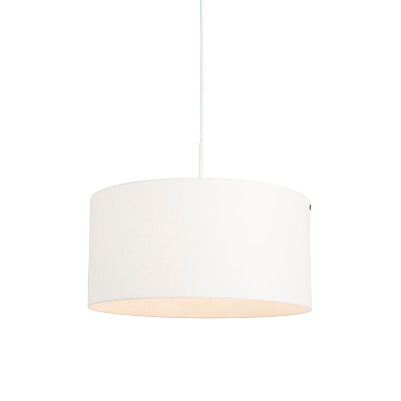 Moderne hanglamp wit met witte kap 50 cm - Combi 1