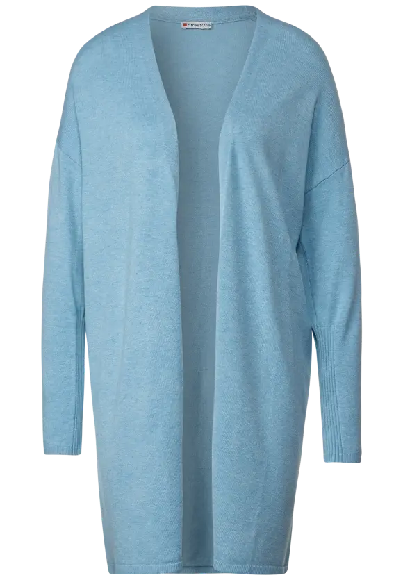 Langer Cardigan - hazy blue melange