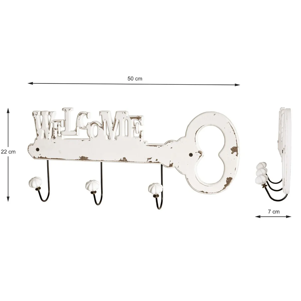 Pegane Garderobe murale noir et blanc