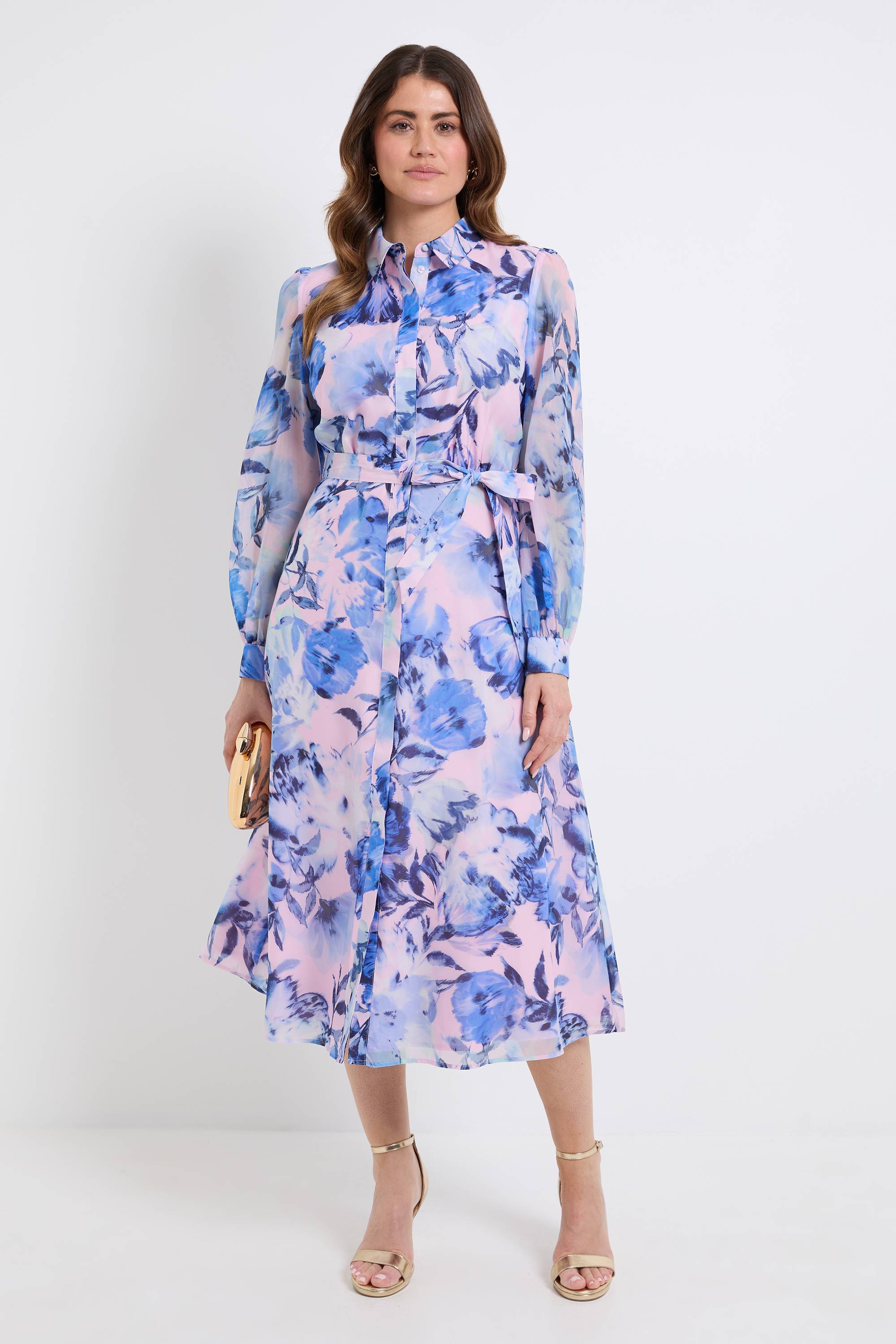 Wallis Robe Chemise Midi En Organza À Motifs Floraux