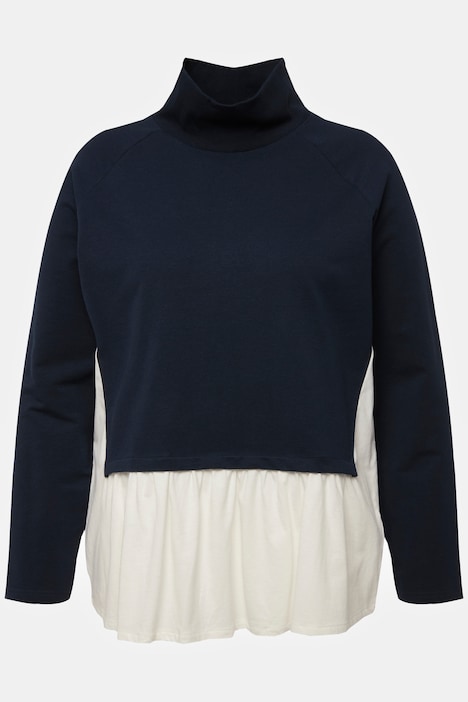 Sweatshirt, Lagenoptik, Stehkragen, Langarm, Biobaumwolle