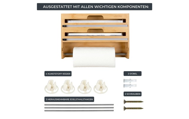 Küchenrollenhalter »Exitoso 3 in 1 Küchenrollenhalter Braun«