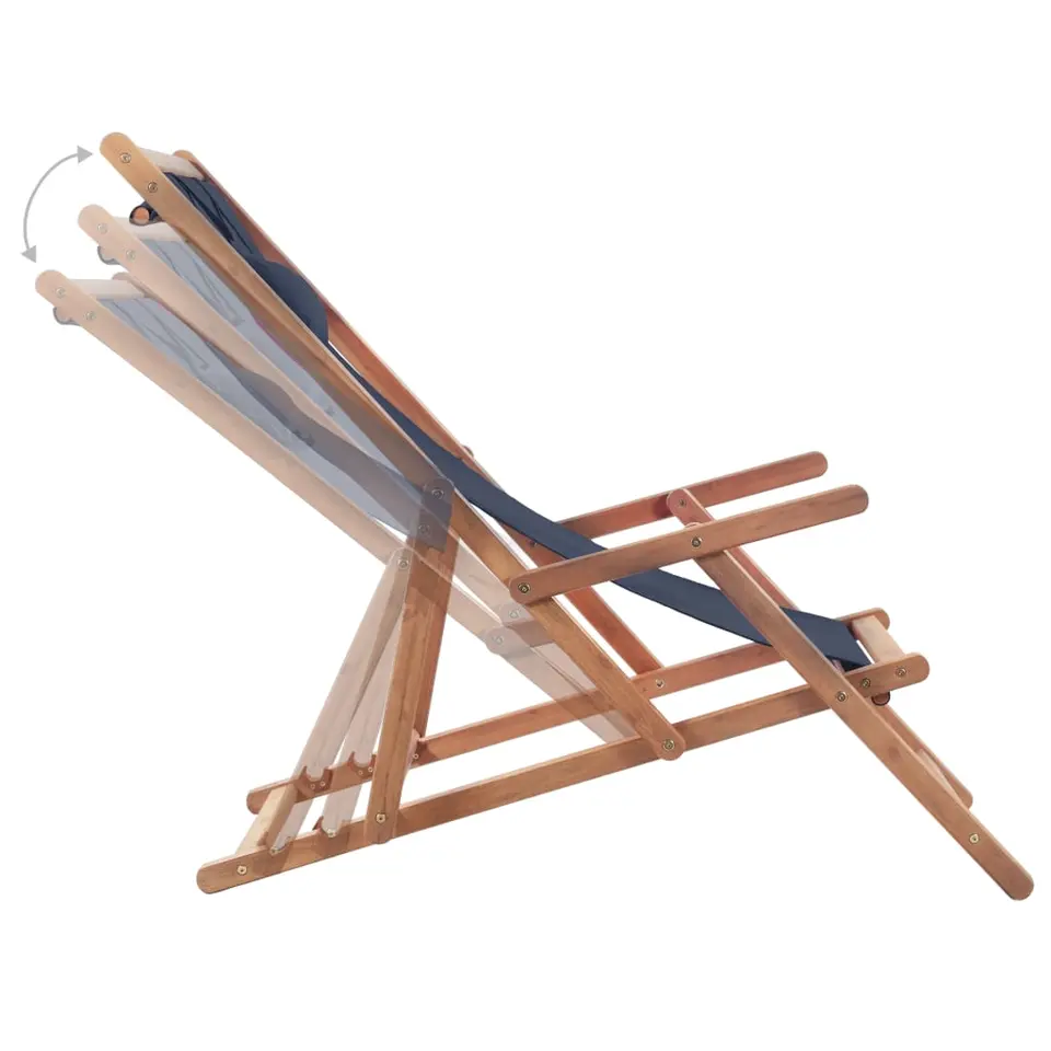 vidaXL - Strandstoel - Blauw - Stof