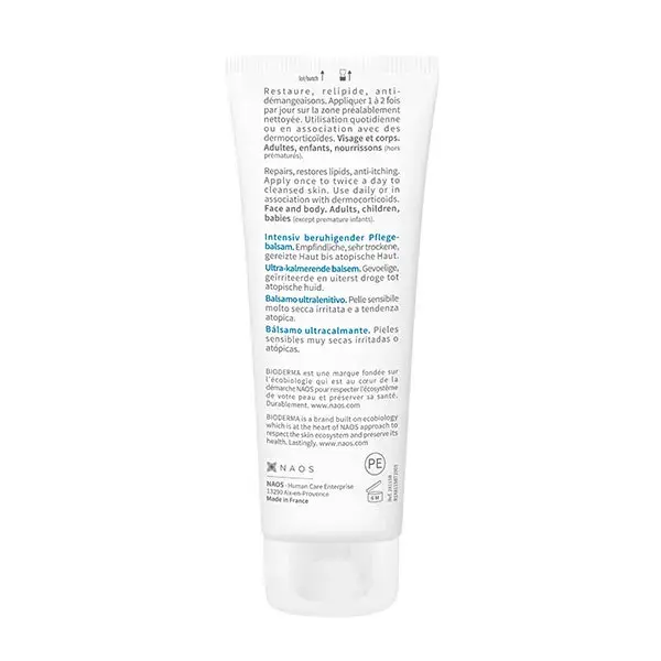 Bioderma Atoderm Bálsamo Intensivo Ultra-Suavizante para Pele com Eczema Atópico 75ml