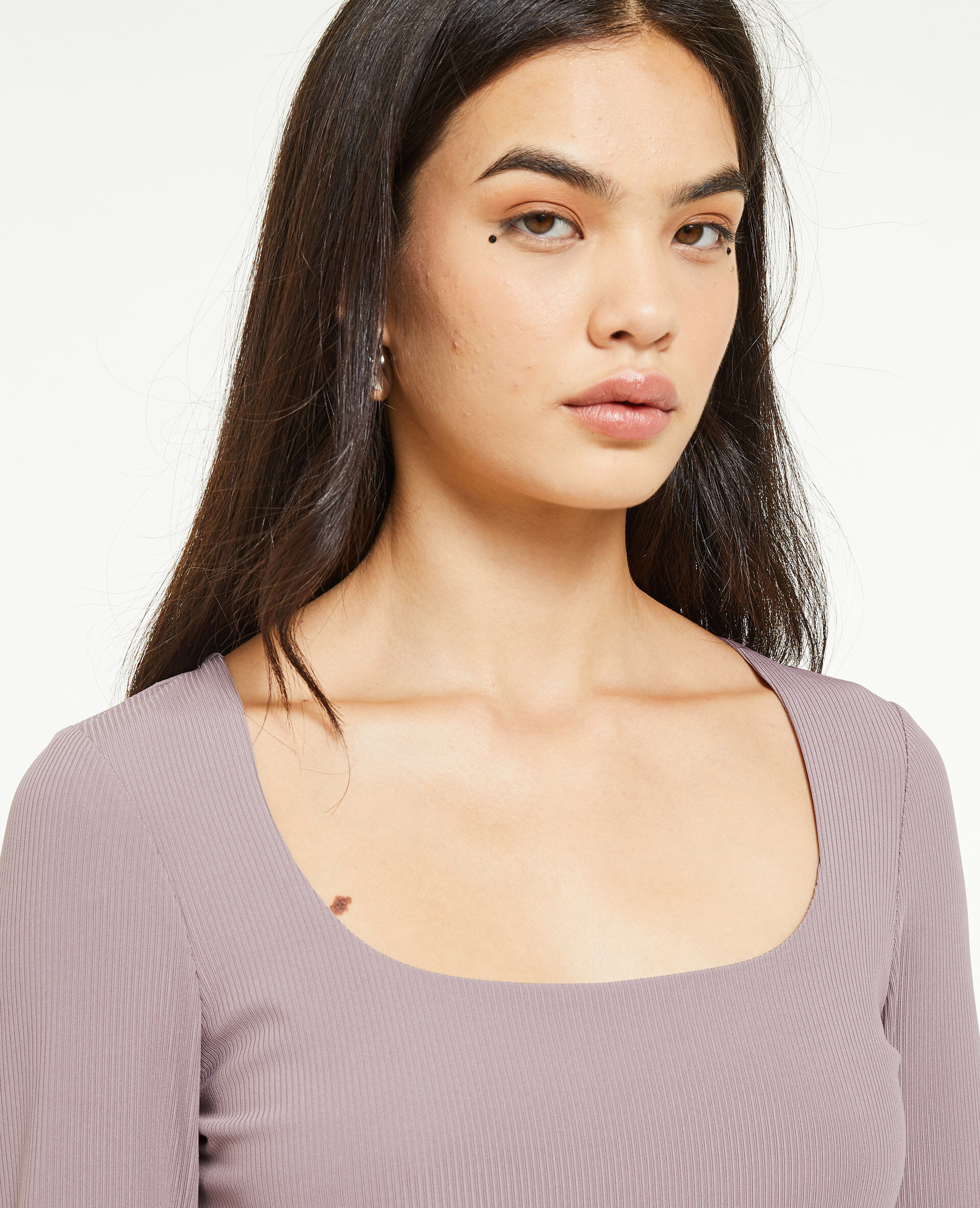 Top encolure carrée effet corset - Lilas
