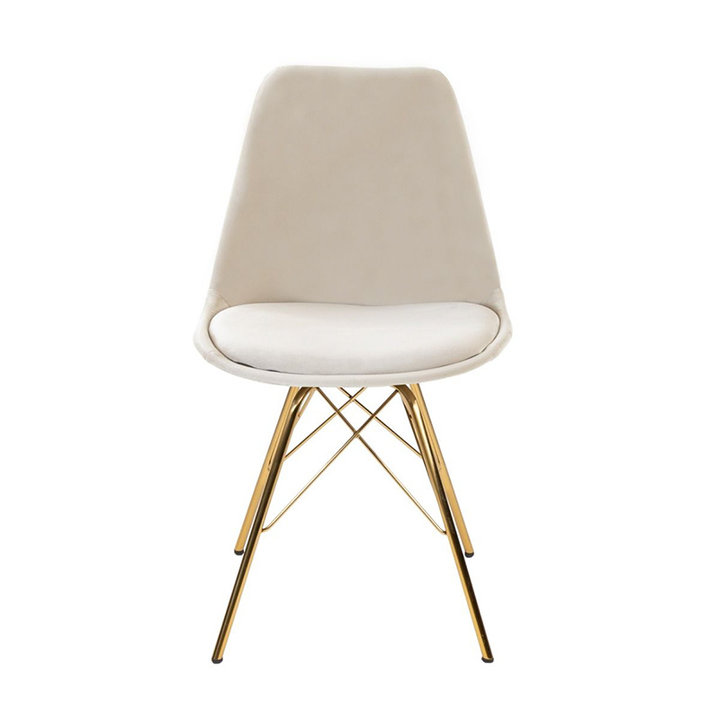 Kick collection - Stoel Velvet Champagne - Goud frame