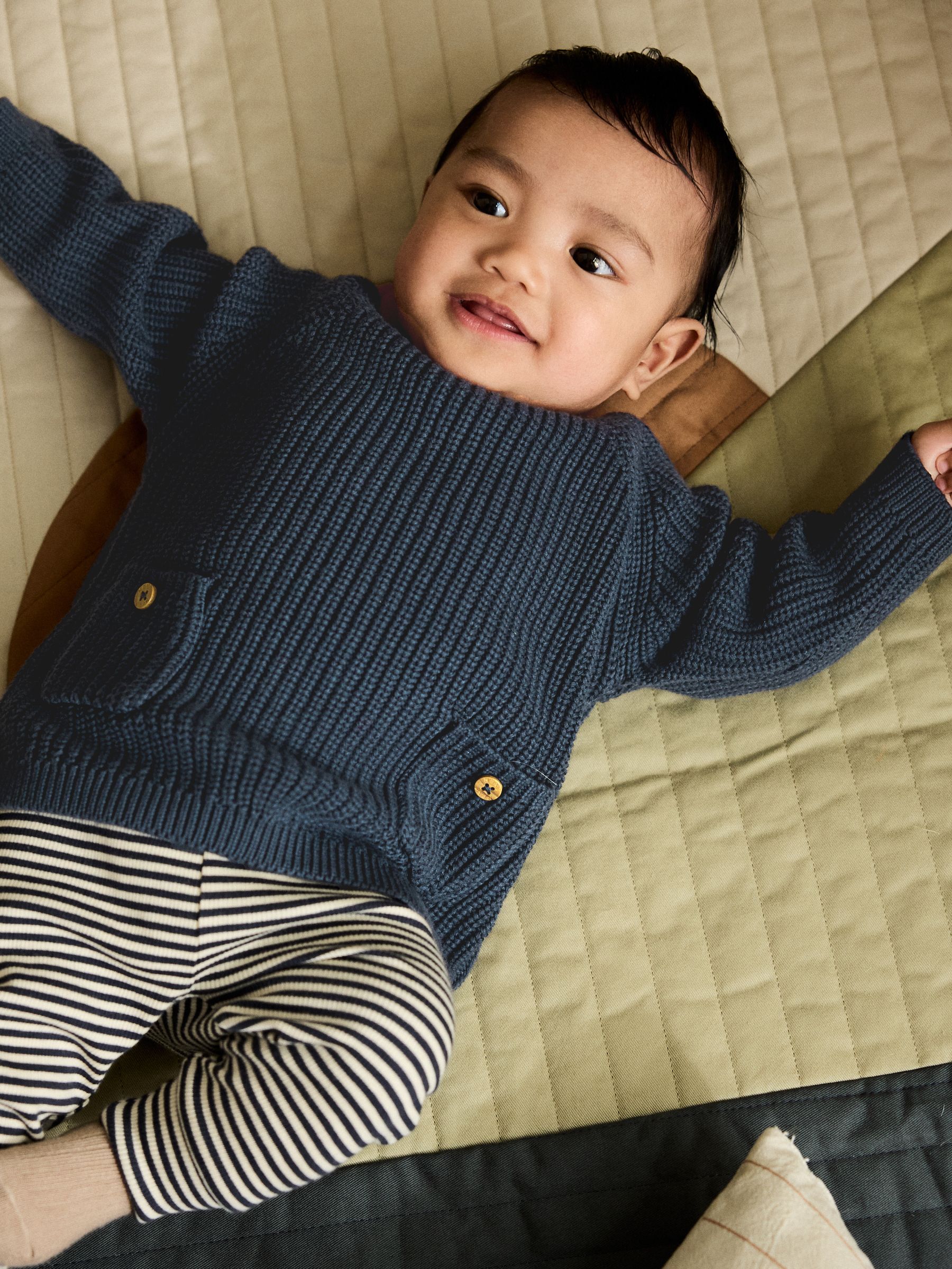 Blauw - Babyset met gebreide trui en legging (0mnd-2jr)