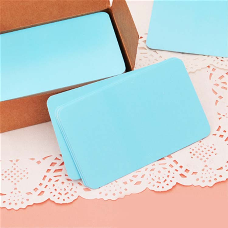 (100er Set) 89x52mm Kraftpapier Karten Blanco DIY Tischkarten Lern Karteikarten - Blau
