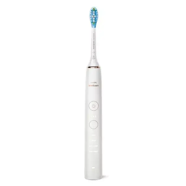 Escova de dentes elétrica recarregável Philips Sonicare DiamondClean branca e dourada HX9911/94