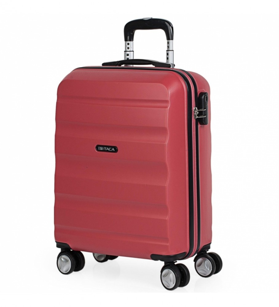 Mala de cabine com rodinhas ITACA ABS T71650 Coral - 55x40x20cm -
