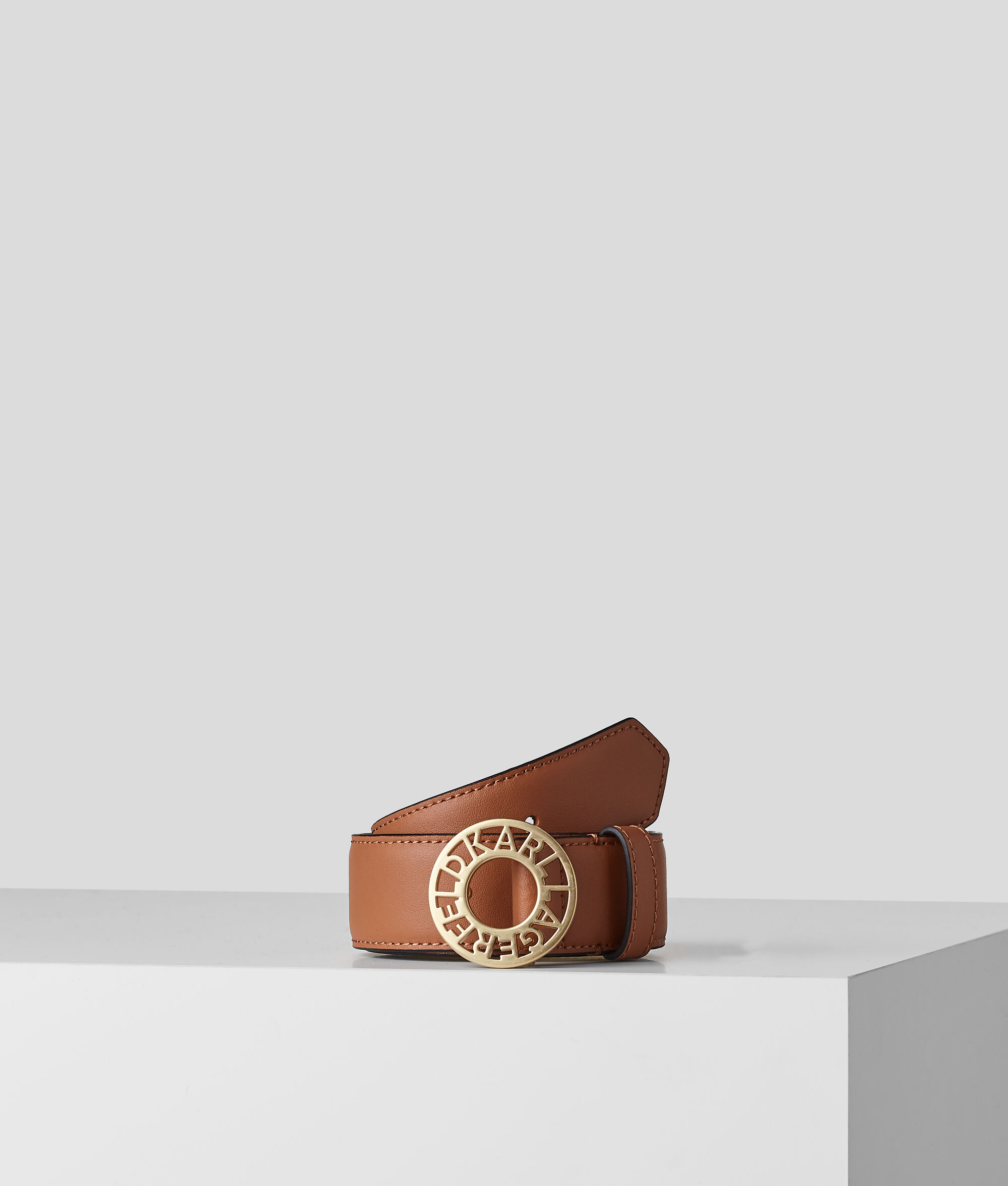 CEINTURE EN CUIR MARRON K/DISC MEDIUM