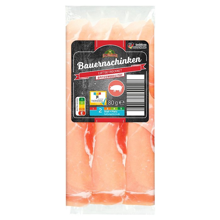 GUT DREI EICHEN Genießer Schinken 80 g, Bauernschinken