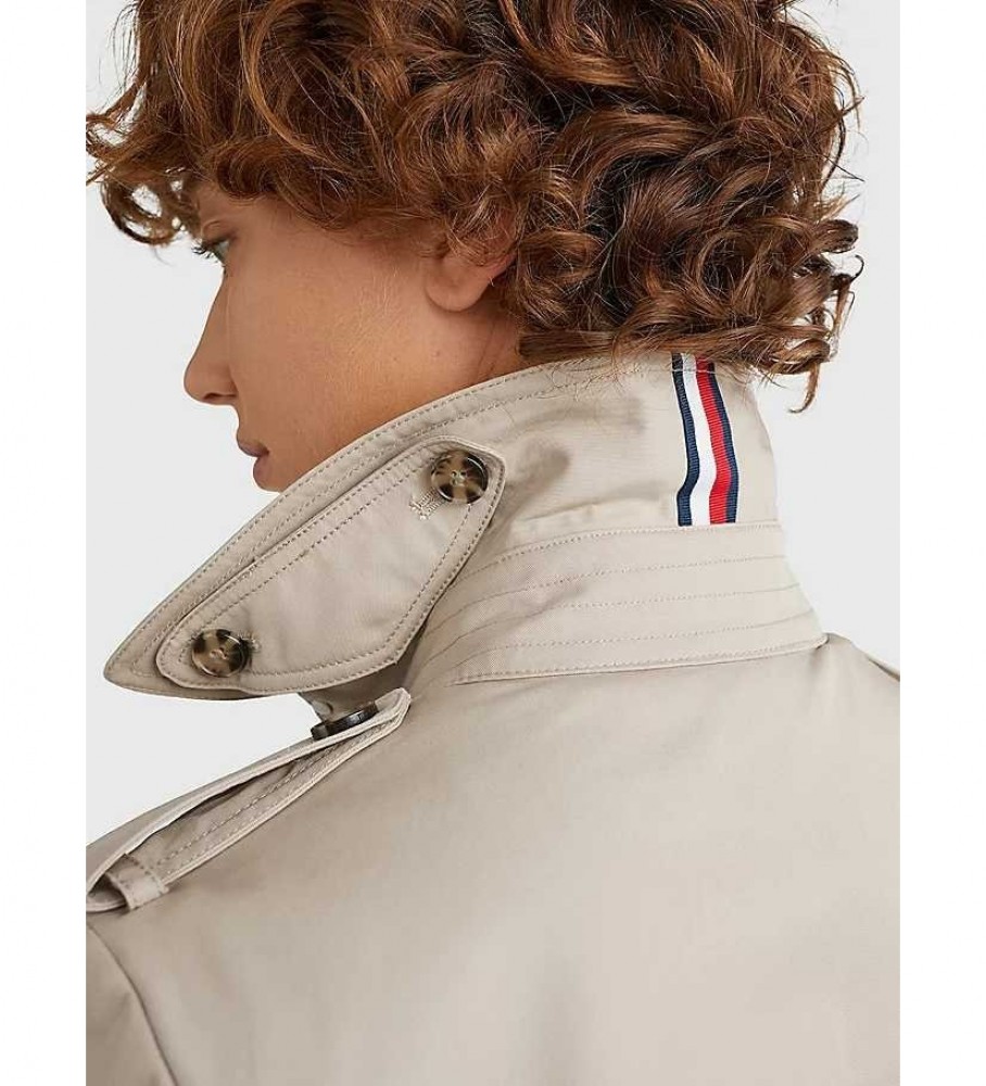 Casaco Tommy Hilfiger Heritage de abotoamento simples, cor taupe