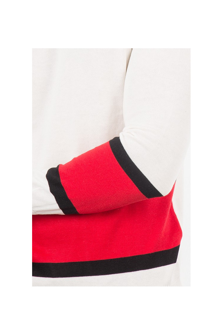 Pull écru à bandes