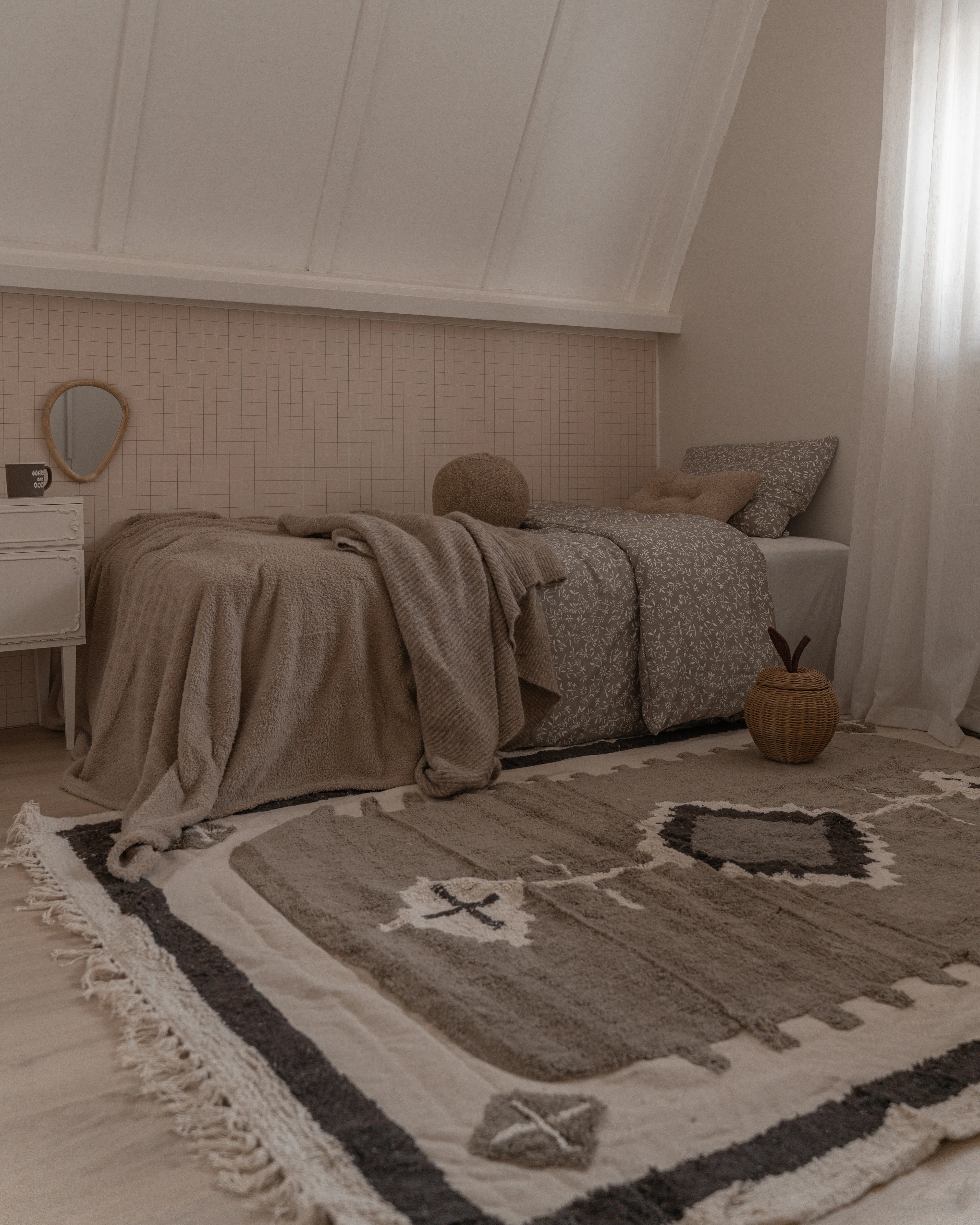 Vloerkleed GEYVE Beige 160 x 230 cm Katoen
