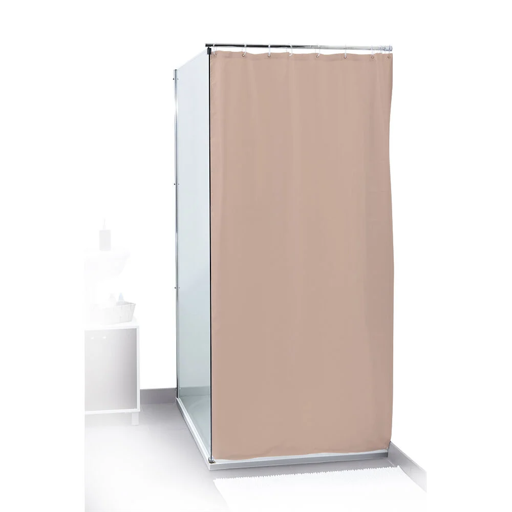 Rideau de douche uni beige 180x200cm 100% polyester