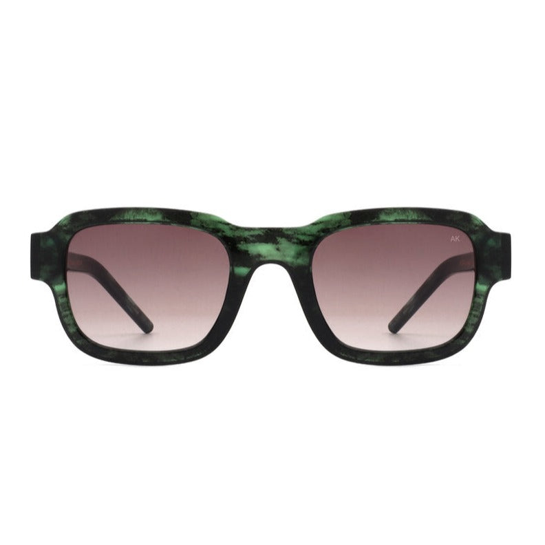 A. Kjærbede  Halo solbrille - Green Marble Transparent