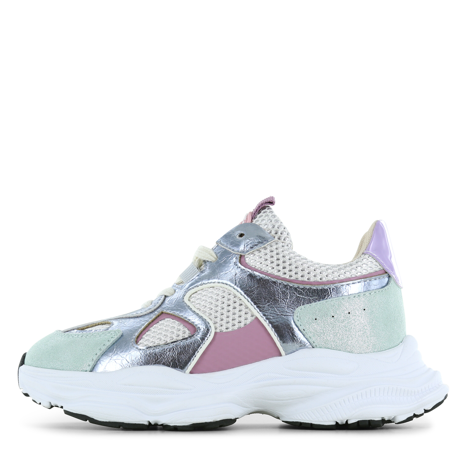 Shoesme metallic multicolor sneaker Mesh, Metallic, Microfiber leer, Suède
