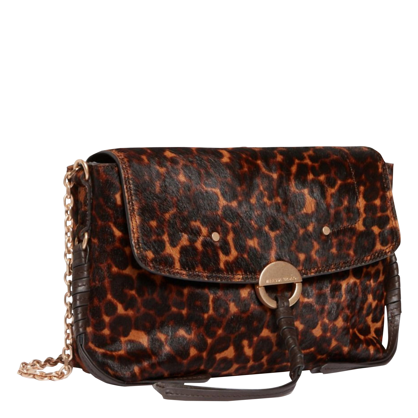 CLUTCH - Sac bandoulière imprimé en cuir | Marron