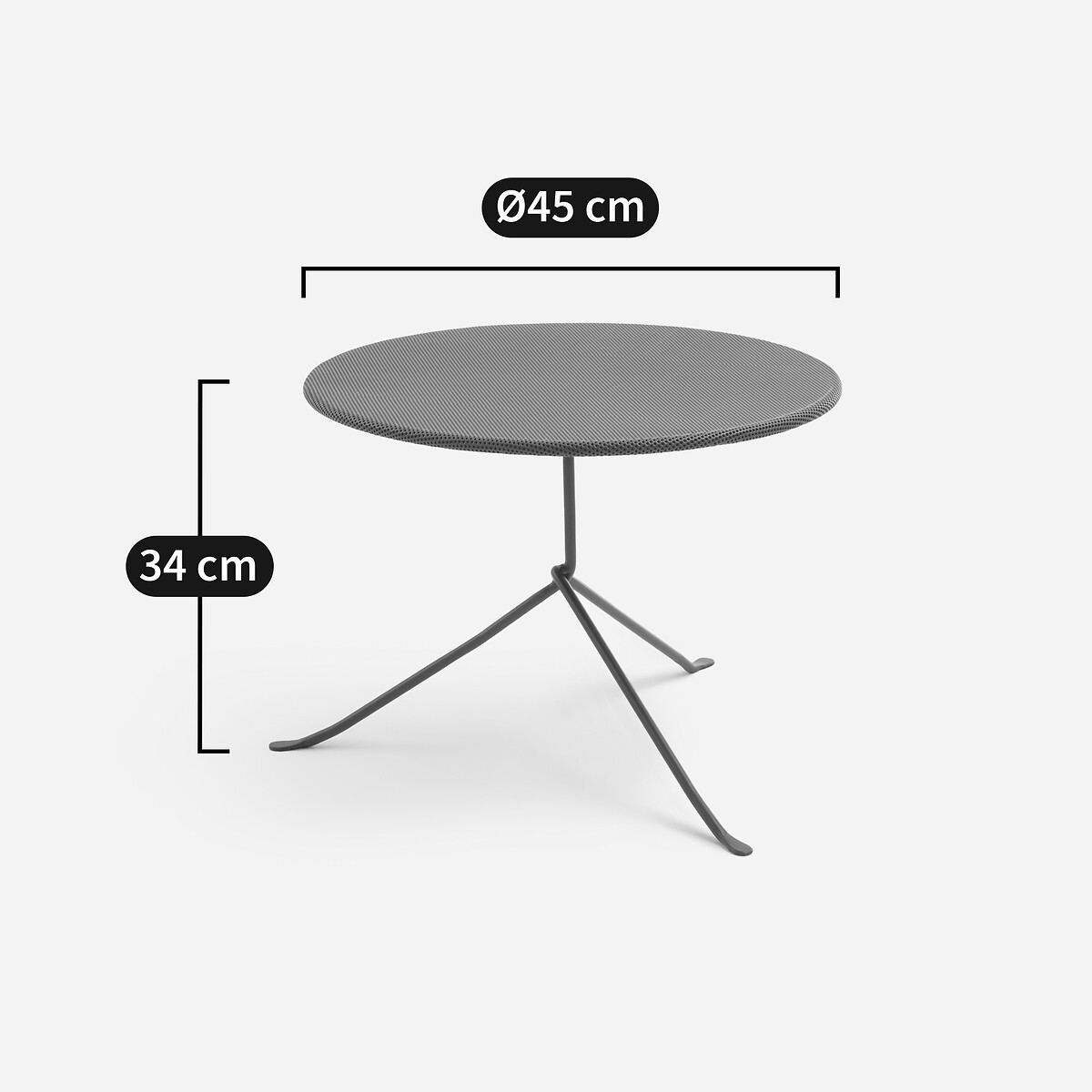 OTTO STUDIO PARA AM.PM<br>Mesa lateral em ferro perfurado, A34 cm, Joy