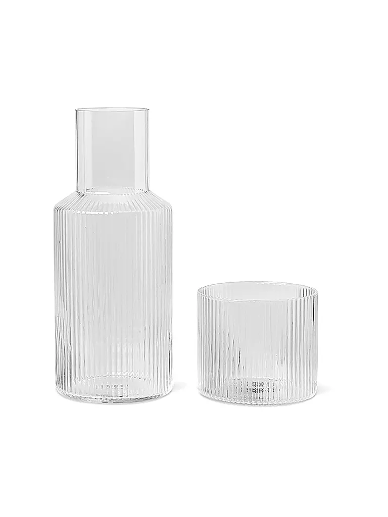 FERM LIVING Karaffenset RIPPLE SMALL Clear transparent