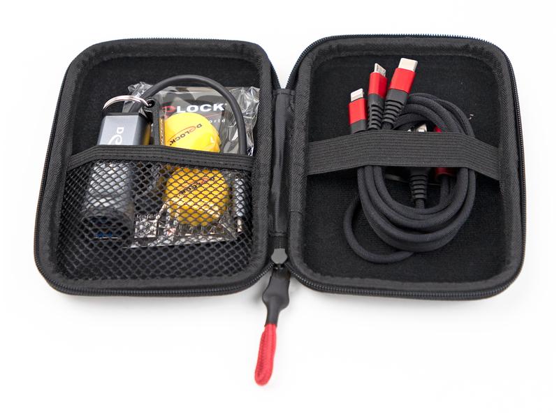 Delock Travel Kit II Easy Edition Delock Travel Kit II Easy Edition – USB Hub mit Card Reader / 3 in 1 Ladekabel