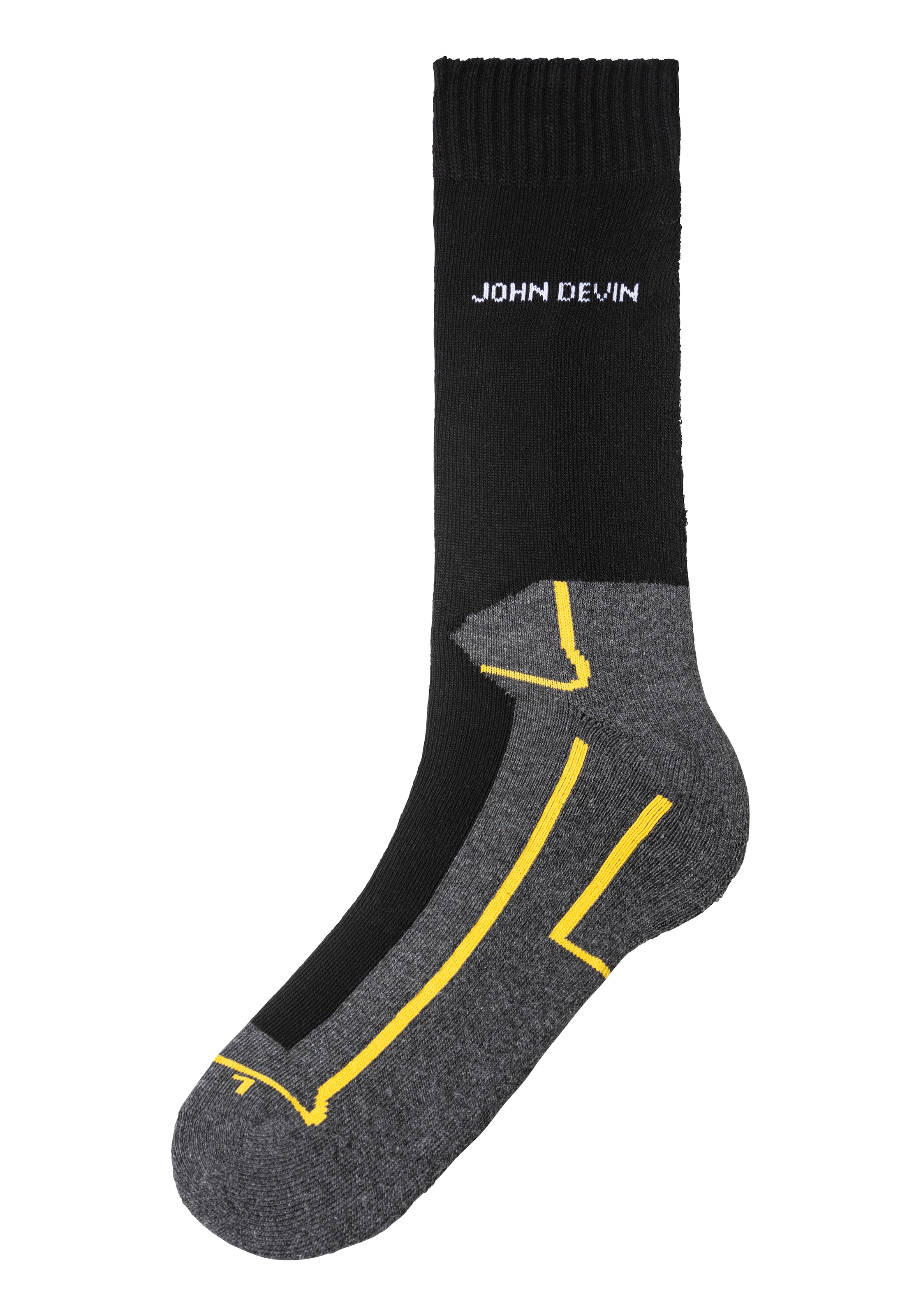 John Devin Funktionssocken Packung, 4 Stk. tlg. mit Sohlen über Zehen und hoch Fersenplüsch