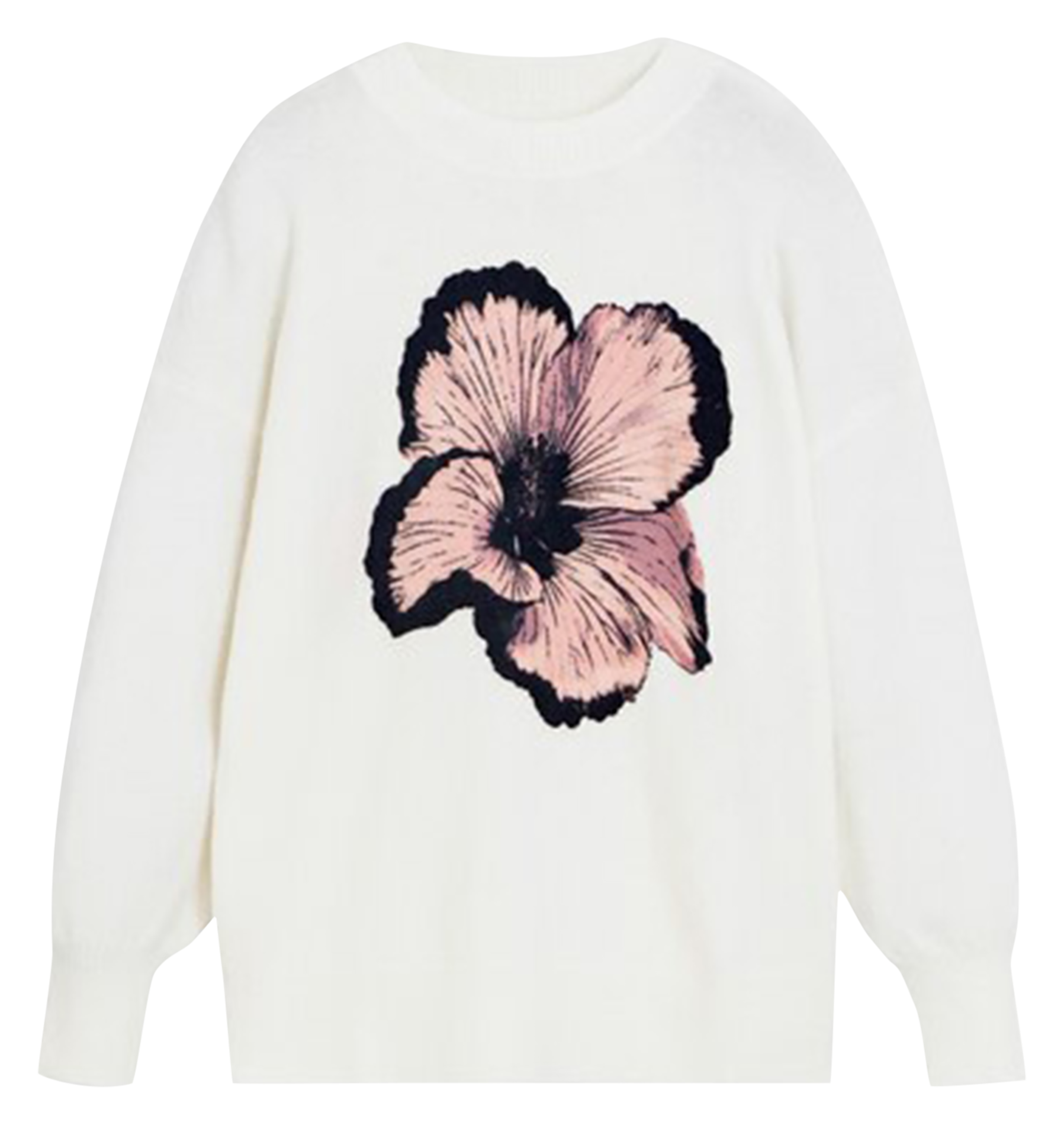 Pull droit imprimé| Blanc