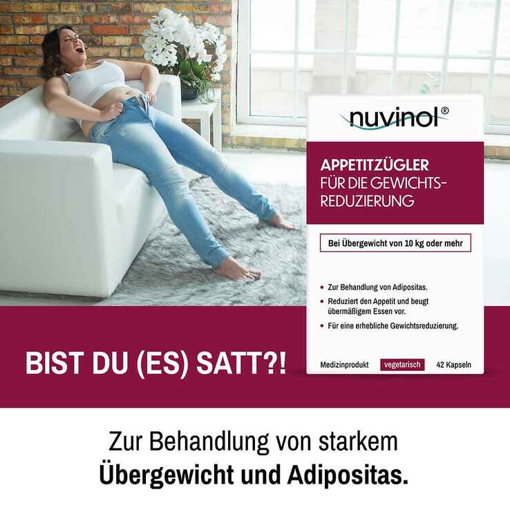 Nuvinol Appetitzügler für die Gewichtsreduzier.Kapseln , 42 St