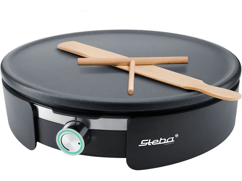Steba Crêpe Maker XXL CR36 1500 W, Schwarz Backplatte und Teigverteiler