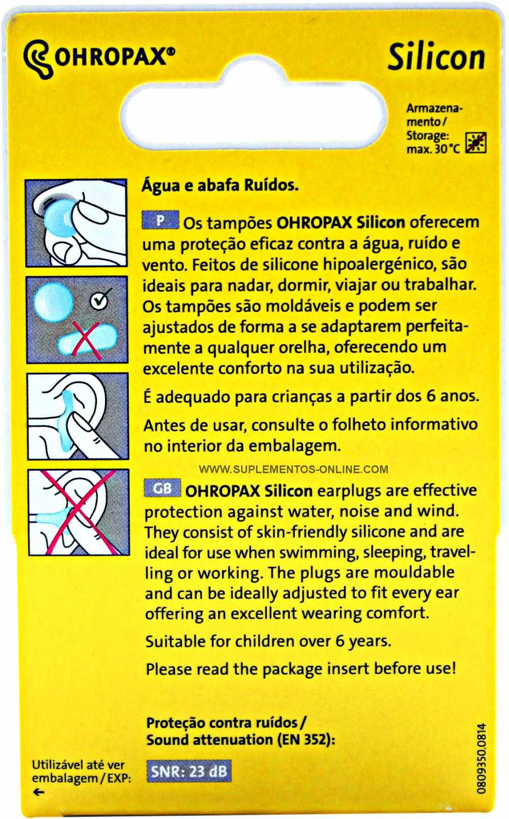 Ohropax 6 Tampões de Ouvido de Silicone