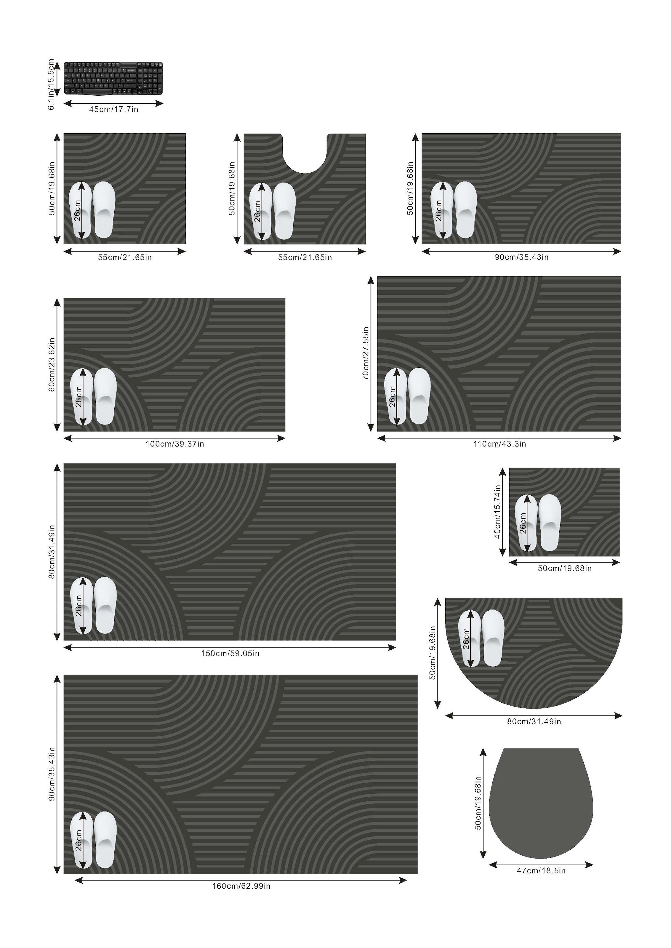 my home Badematte »Ognon, Scandi, Boho, modernes Muster« Höhe 15 mm rutschhemmend beschichtet fussbodenheizungsgeeignet | schnell trocknend | strapazierfähig Badteppich, Uni Farben, Hoch-Tief-Effekt