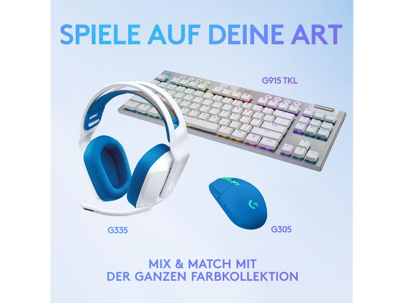 Logitech Headset G335 Gaming Weiss Komfortables Gaming-Headset für PC und Spielkonsolen