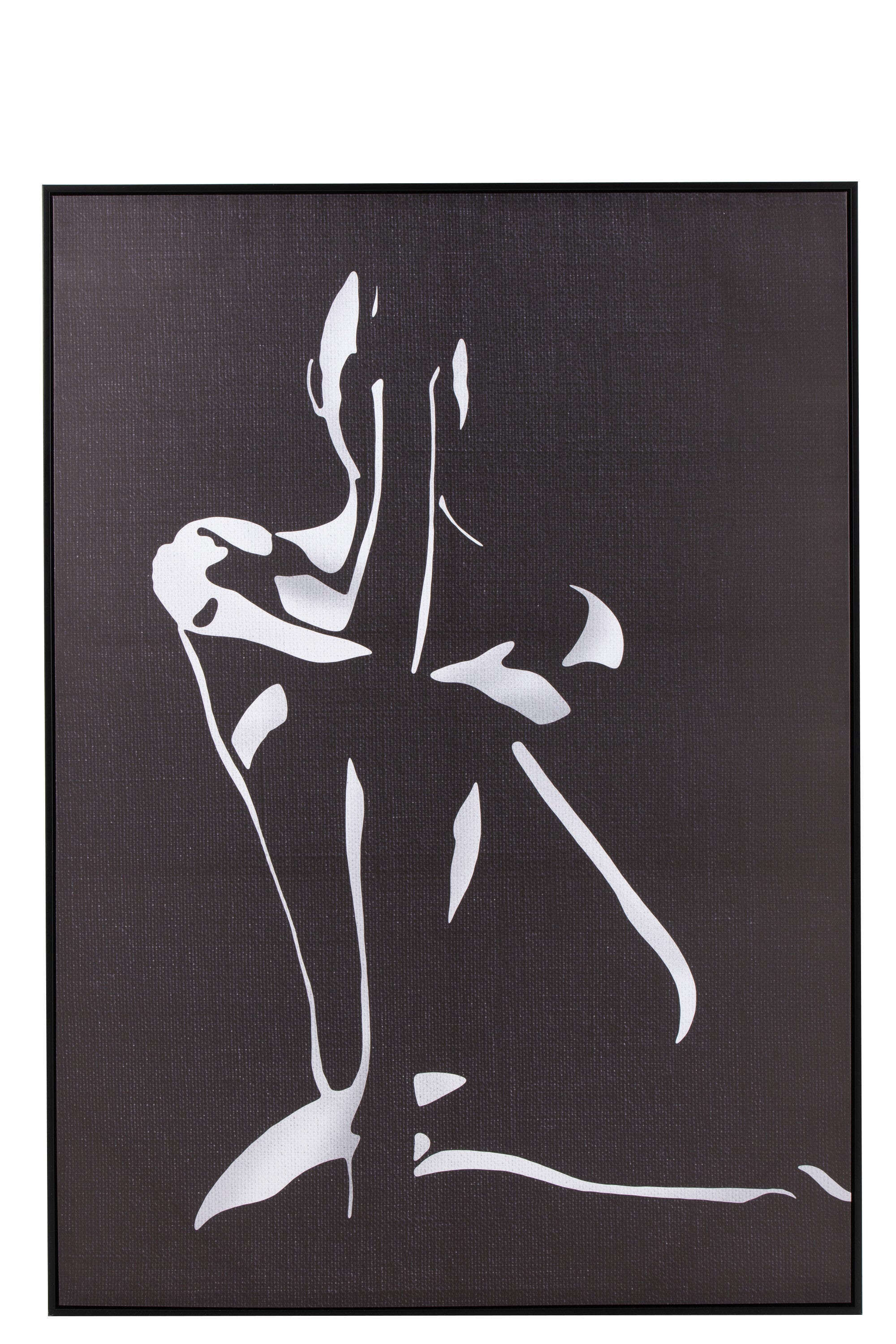 J-Line wanddecoratie Vrouw - canvas|hout - wit|zwart