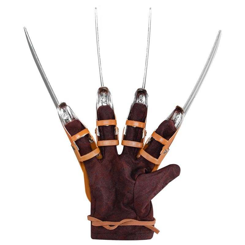 (3-tlg. Set) Fasnachts Erwachsenen Kostüm Nightmare Freddy Verkleidung für Motto Partys / Halloween inkl. Latex Maske / Hut / Handschuh - Braun