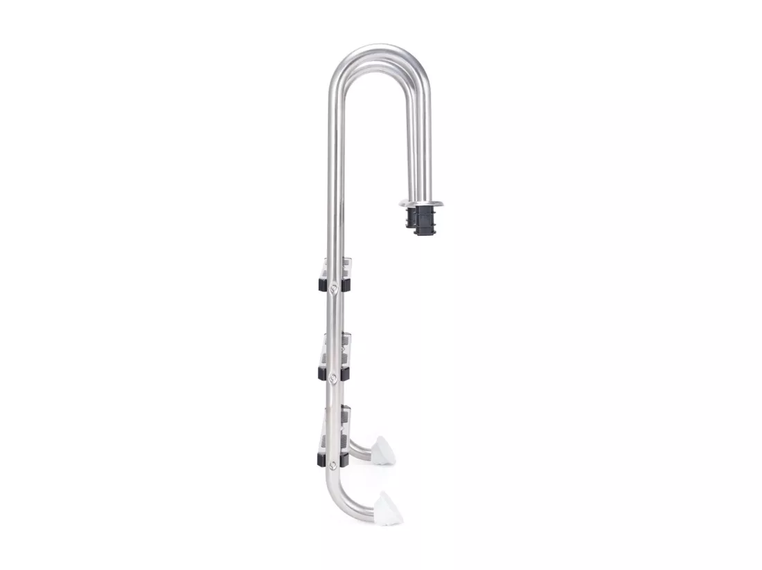 Échelle de Piscine à 3 Marches 1,32m Échelle de Sécurité pour Piscine en 304 Acier Inoxydable Échelle de Marche