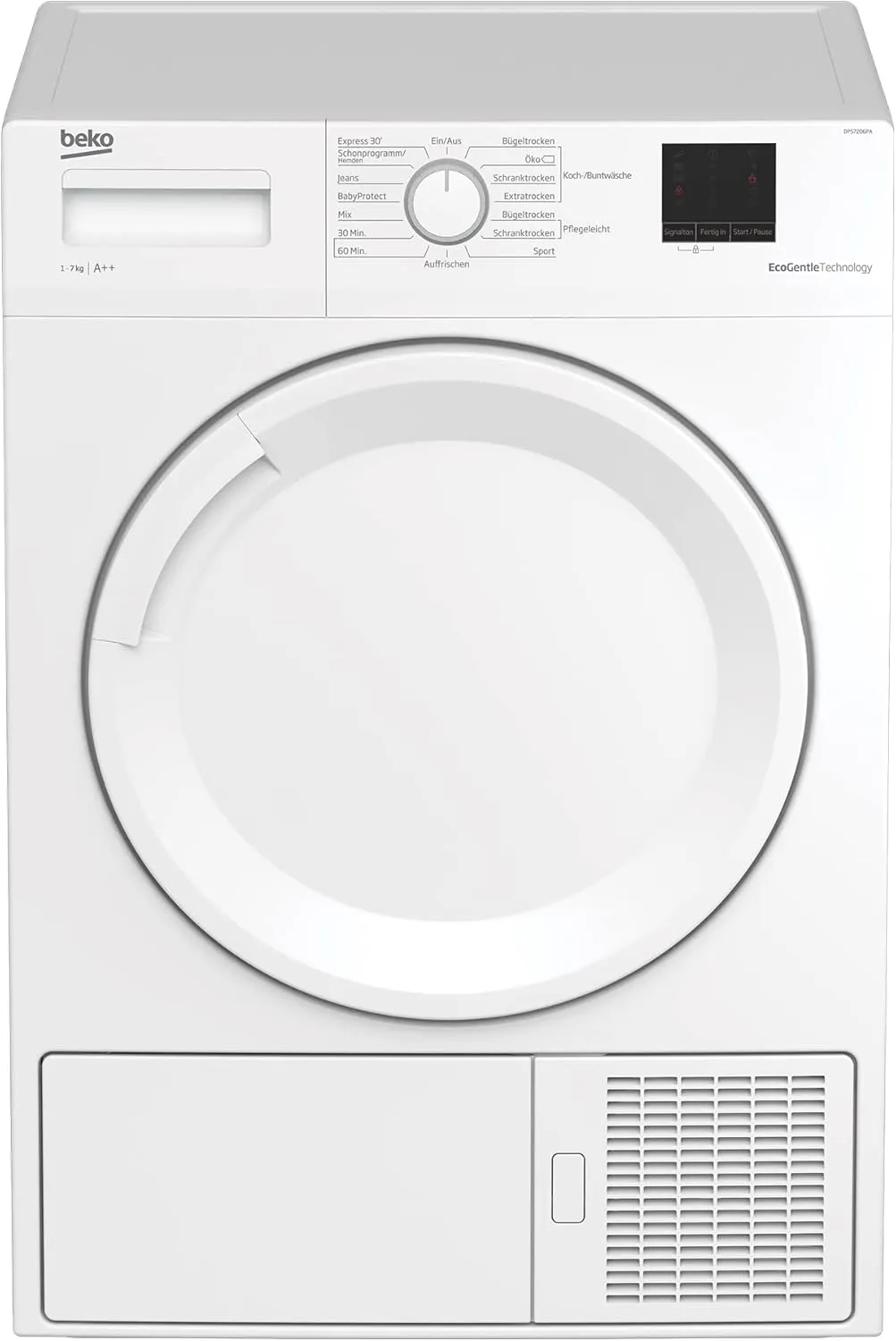 Beko DPS7206PA Wäschetrockner Wärmepumpentrockner FlexySense 7kg [Energieklasse A++]