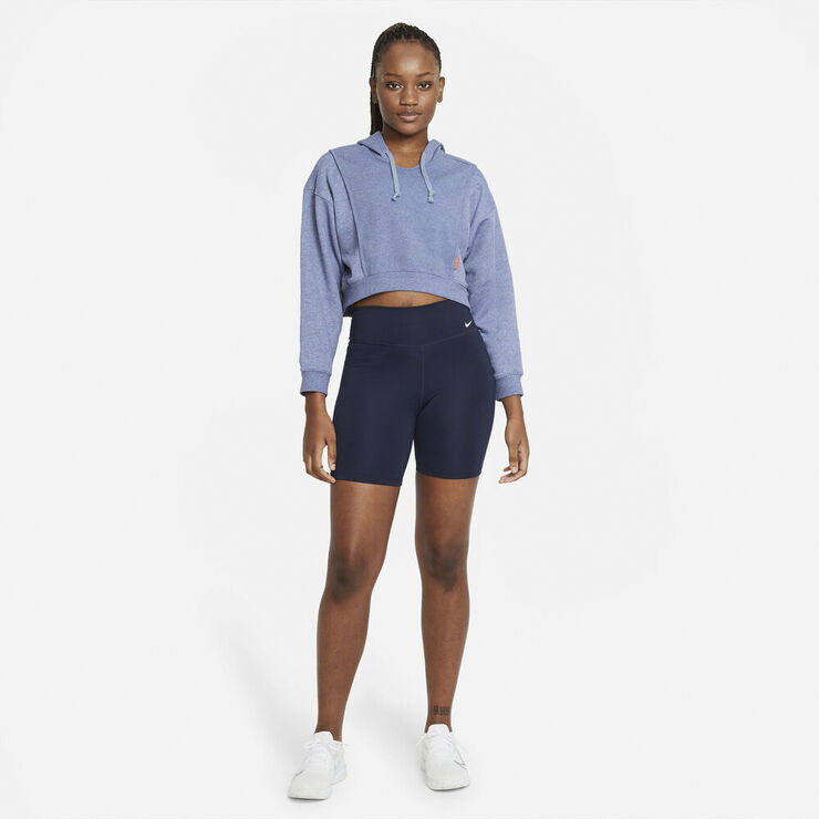 Nike Dri Fit Fleece Cropped Traeningshaettetroje Blå
