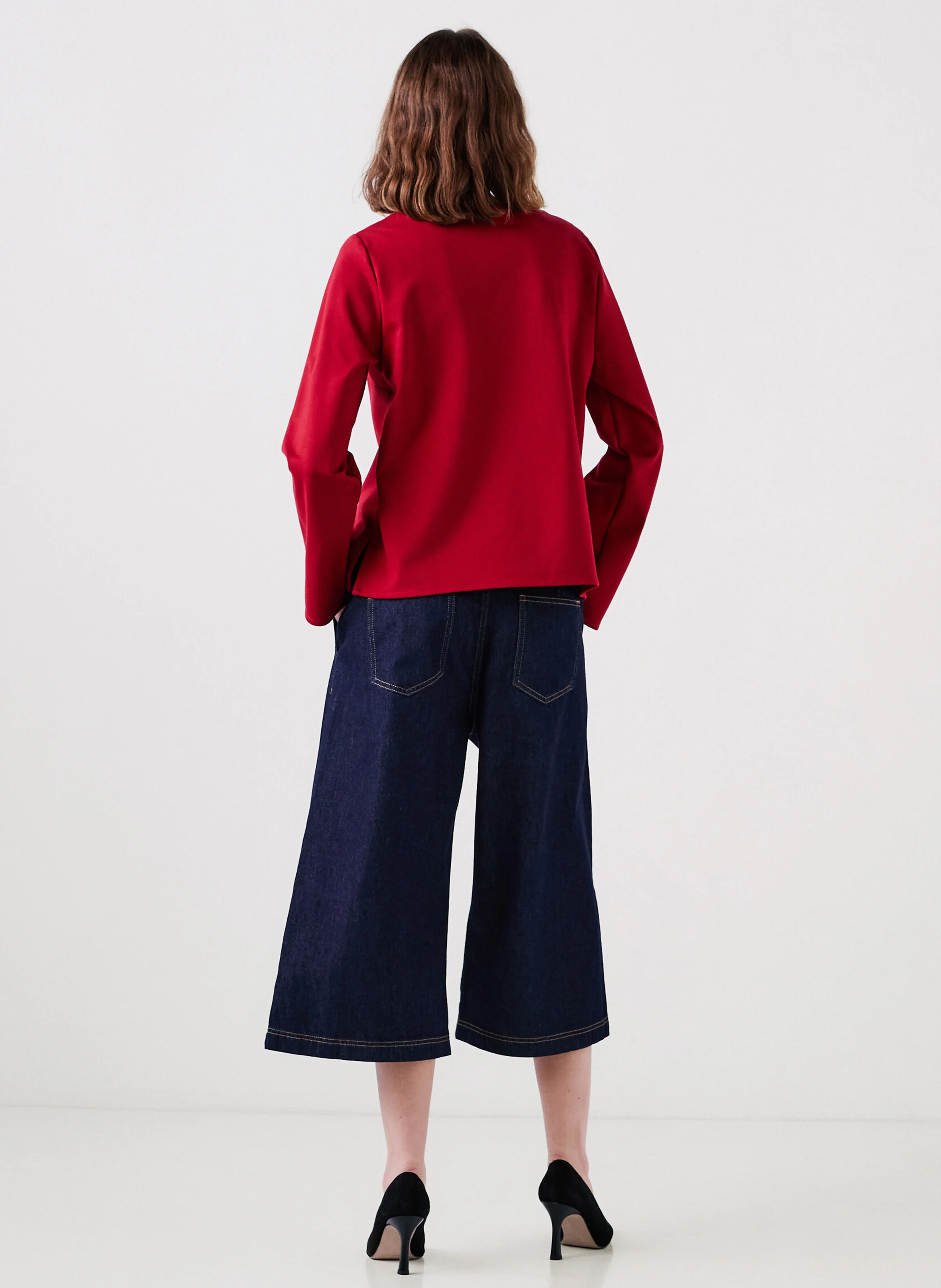 CARMIN - Blouse col rond| Rouge