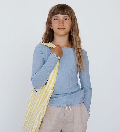 Mads N?rgaard Bluse - Rib - Trudy - Powder Blue Melange