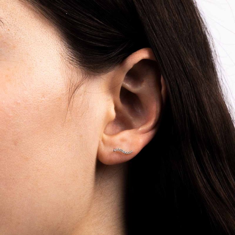 Boucles d'oreilles Or Blanc et Diamant