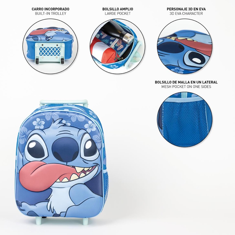 Cerda - Kids Backpack Trolley 3D - Stitch (2100005120)