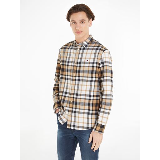 Tommy Jeans Classic Essential Check Skjorte, Tawny Sand Check, S