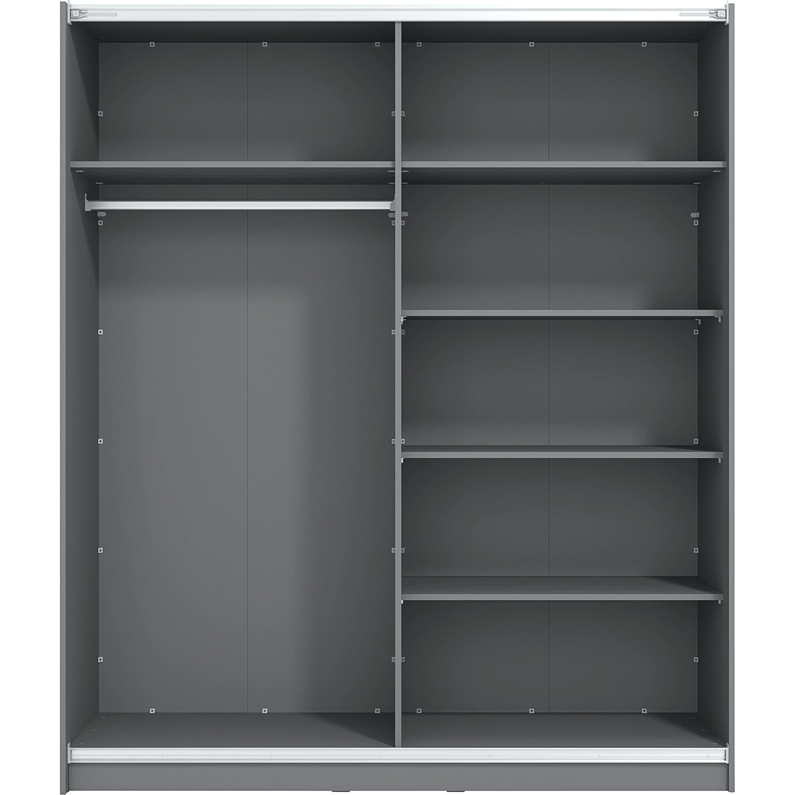Schrank Sierra Melamin 179 x 210 x 62,5 cm, mit Spiegel graphite