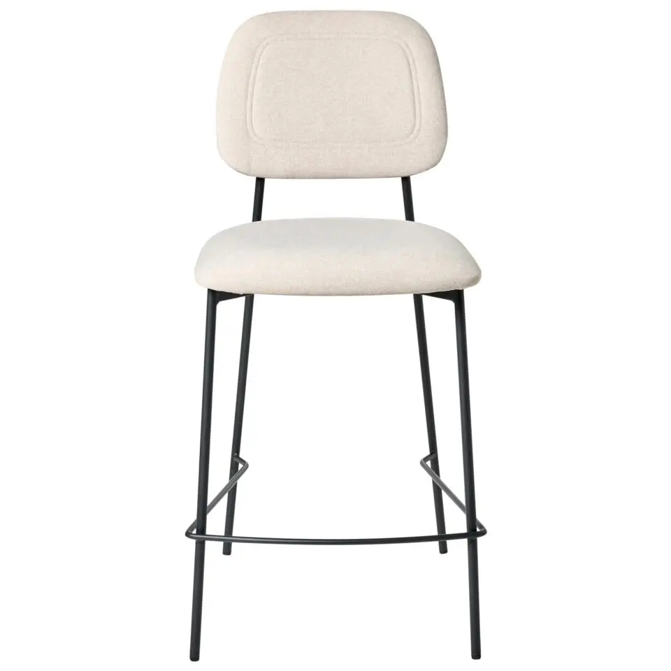 DUETTE - Barkruk set van 2 - Lichtbeige - Fluweel